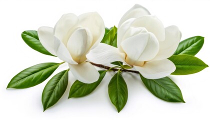 Fototapeta premium Delicate magnolia blossoms spreading elegant botanical composition