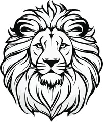 Lion Head vector design, Lion logo and icon Design, Silhouette Lion Illustration vector design