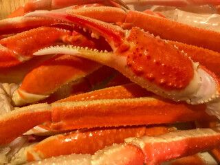 Steamed Snow Crab Legs With A Claw On Top