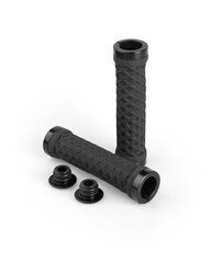 Bicycle handlebar grips on isolated on white background