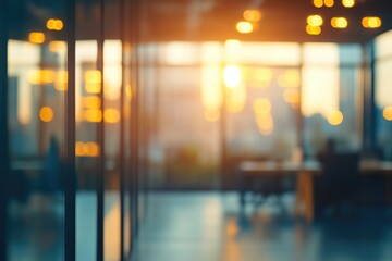 Modern office workspace with blurred background