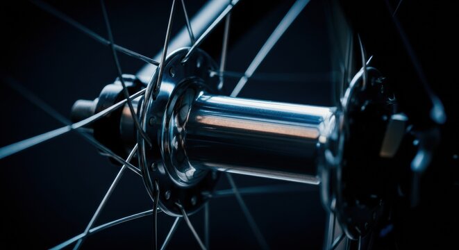 Close-up of a bicycle wheel hub showcasing intricate details and craftsmanship