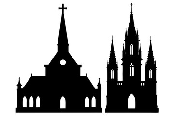Fototapeta premium Church and Cathedral Silhouette