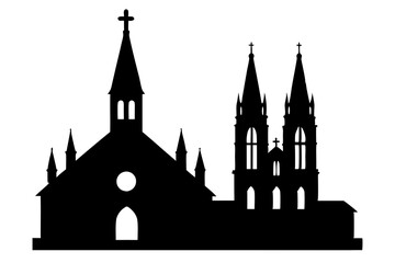 Fototapeta premium Church and Cathedral Silhouette