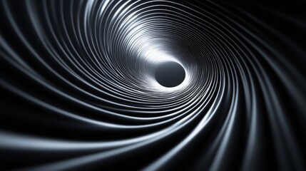 Obraz premium Abstract depiction of a metallic tunnel with circular rings