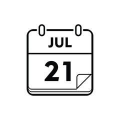 calender icon, 21 july icon with white background