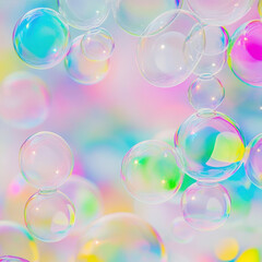 A photograph of colorful soap bubbles