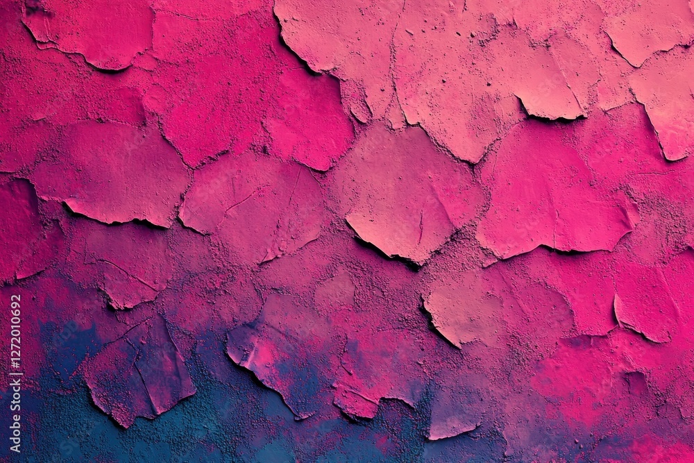 Poster abstract wall displaying peeling paint with a colorful gradient