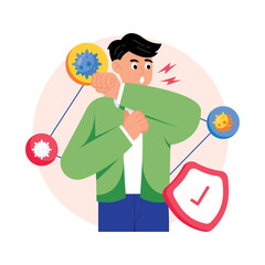 Allergy Immunotherapy Concepts Style illustrations. EPS 10 File stock illustration