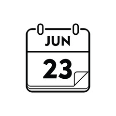 calender icon, 23 june icon with white background