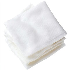 White Soft Cloths Piled Neatly for Cleaning and Household Use, Bathroom Accessories Concept.