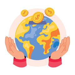 Worldwide Charity Concepts Style illustrations. EPS 10 File stock illustration