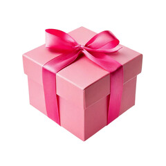 pink gift box isolated on white