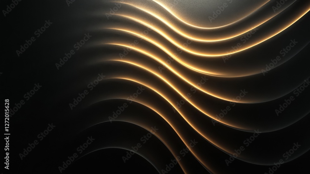 Poster abstract glowing lines create an artistic and captivating dark pattern
