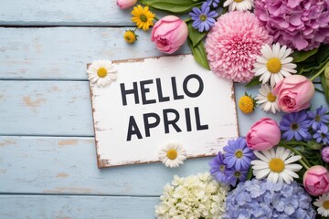 Fototapeta premium hello april flowers