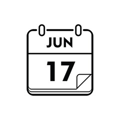 calender icon, 17 june icon with white background