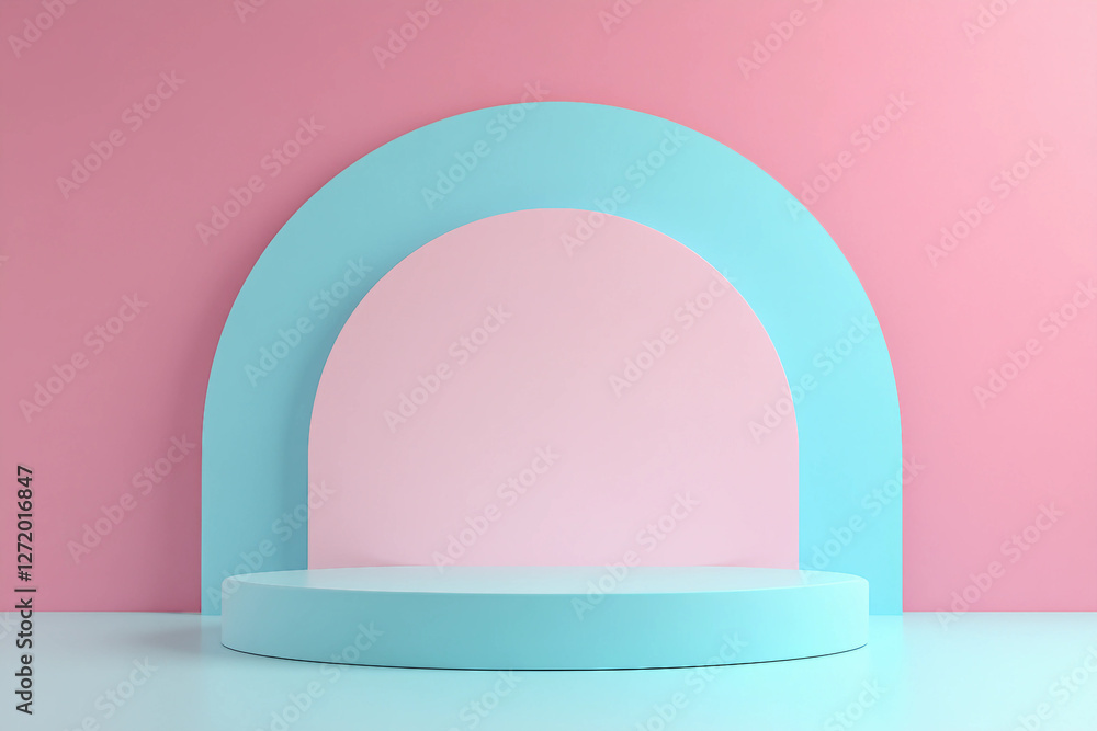 Poster this abstract image showcases a modern colorful display podium ai generative