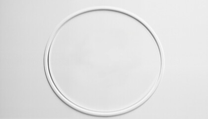 Circular white frame on light background with copy space for design concepts