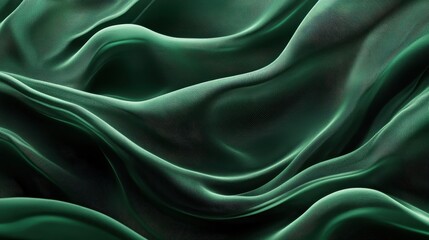 Obraz premium Dark green cloth flows in a visually pleasing gentle way