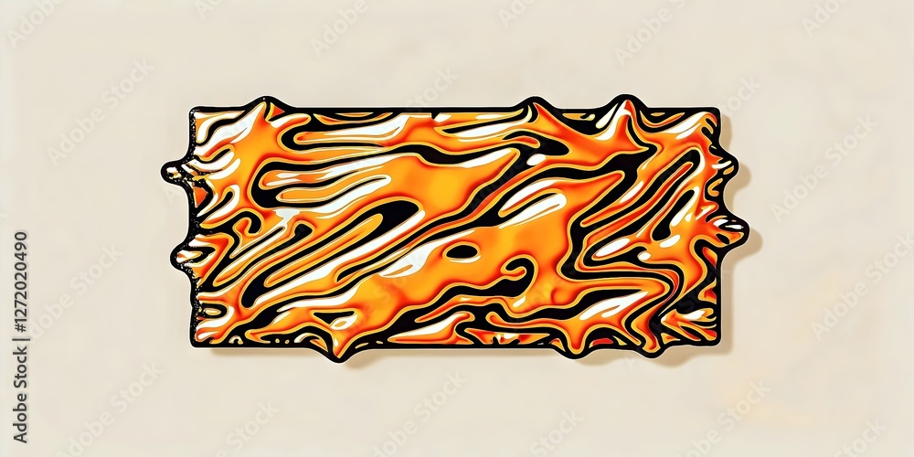 Poster abstract orange fluid pattern with waves and curves curvy design texture