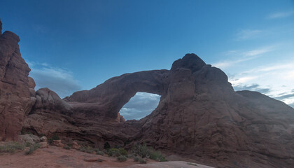 Arches National Park in Utah overlooking the rocks and desert