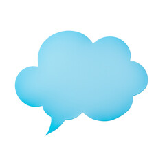 Obraz premium Cloud-shaped speech bubble isolated on white
