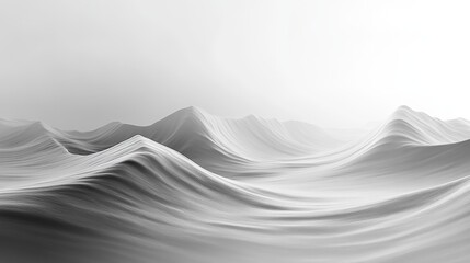 Abstract monochrome wave patterns resembling dunes or stylized mountains