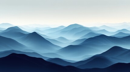 Blue toned mountains stretch into the horizon in the distance