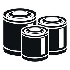 Silhouetted Food Cans, Different Sizes