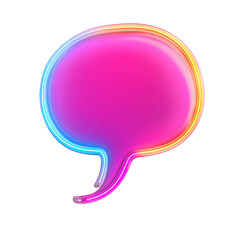 Glowing neon speech bubble isolated on white