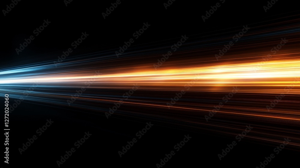 Poster streamlined abstract depiction showcases dynamic movement through light trails