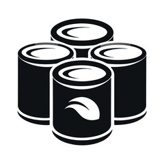 Silhouetted Food Cans, Different Sizes