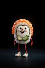 Obraz premium a cartoon sushi character with a smile on its face