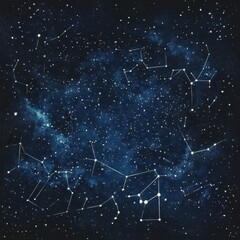 Constellations form celestial patterns in the night sky illustration