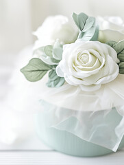 wedding bouquet of white roses