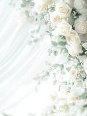 wedding bouquet of white roses