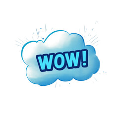 WOW! Cartoon speech bubble with a puffy cloud shape