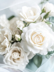 wedding bouquet of white roses