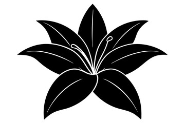 Beautiful flower vector icon silhouette illustration.