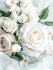 Fototapeta premium wedding bouquet of white roses