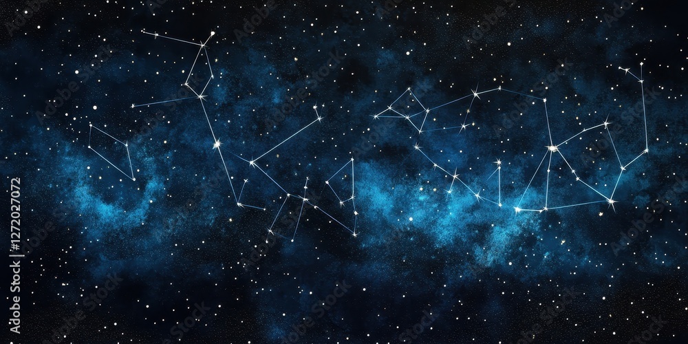 Canvas Prints an artistic rendering of constellations shining in the night sky