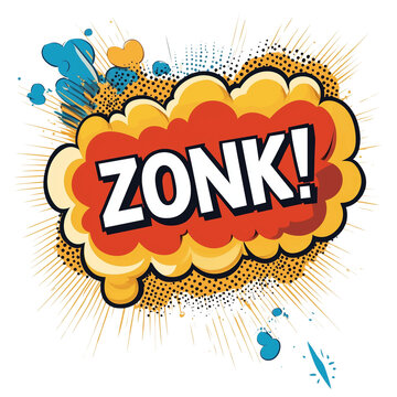 ZONK! 1960s vintage pop art-style speech bubble isolated on white 