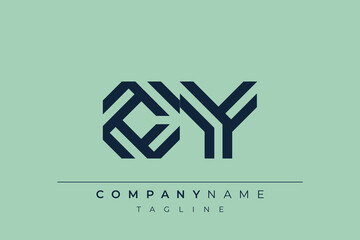 CY minimal line logo. Letter C and Y vector line logo design.