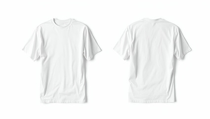 Plain White T-Shirt Mockup | Front & Back Blank Apparel Template