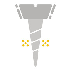 Screw Icon  in Flat Style. Color Fill