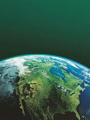 Fototapeta premium North America Planet Earth Green Lush Vegetation Satellite View Stunning Aerial Image of the North American Continent Showing Detailed Topography and 