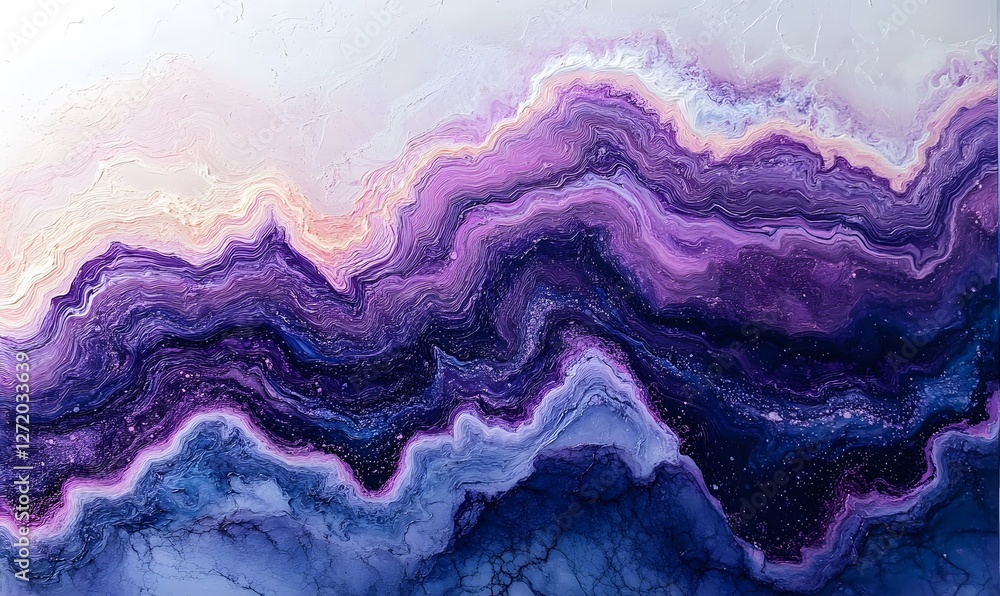 Aufkleber abstract layered mountain range texture with vibrant colors and unique flow pattern