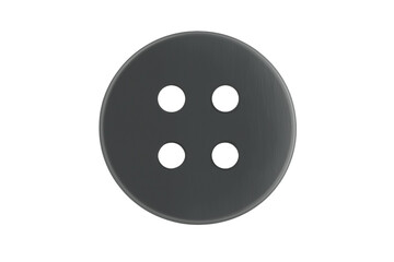 Obraz premium Black Round Button with Four Holes, Minimalist Design