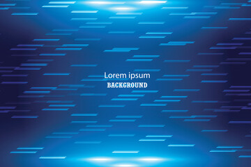 Abstract futuristic technologic blue light lines background. Elegant blue light lines on dark blue background with lighting effect.