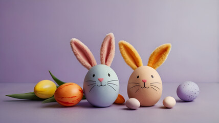 easter bunny with eggs